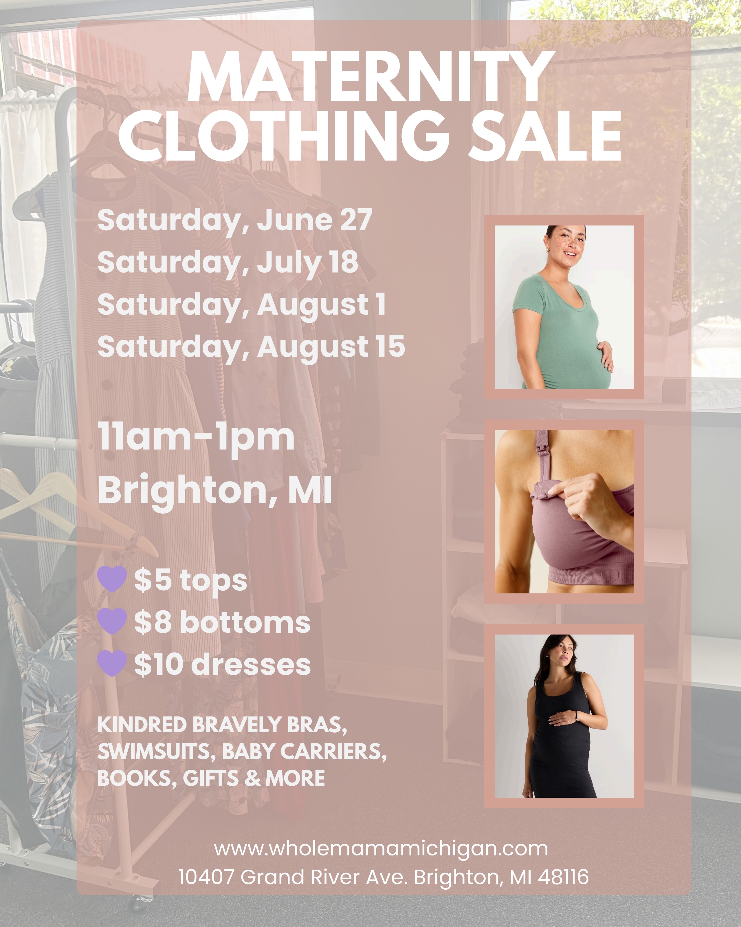 Maternity Clothing Sale flyer — Saturdays in Brighton, MI