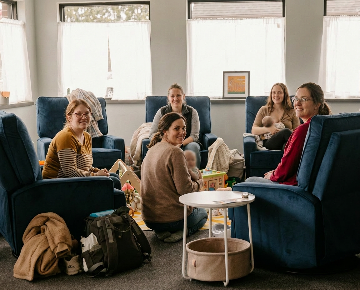 New moms and babies in community
